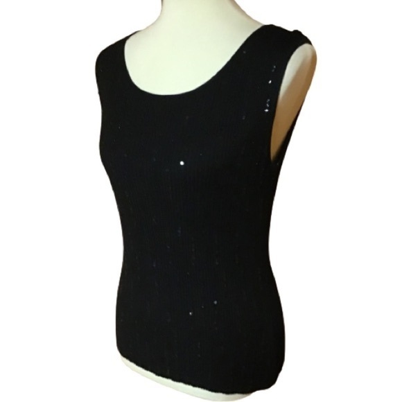 Vintage 90s Jaclyn smith sequined knit tank - Picture 1 of 6